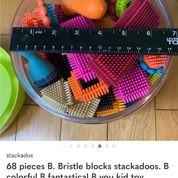 B Toys Colorful bristle Building Blocks Set for Kids - Picture 4 of 5